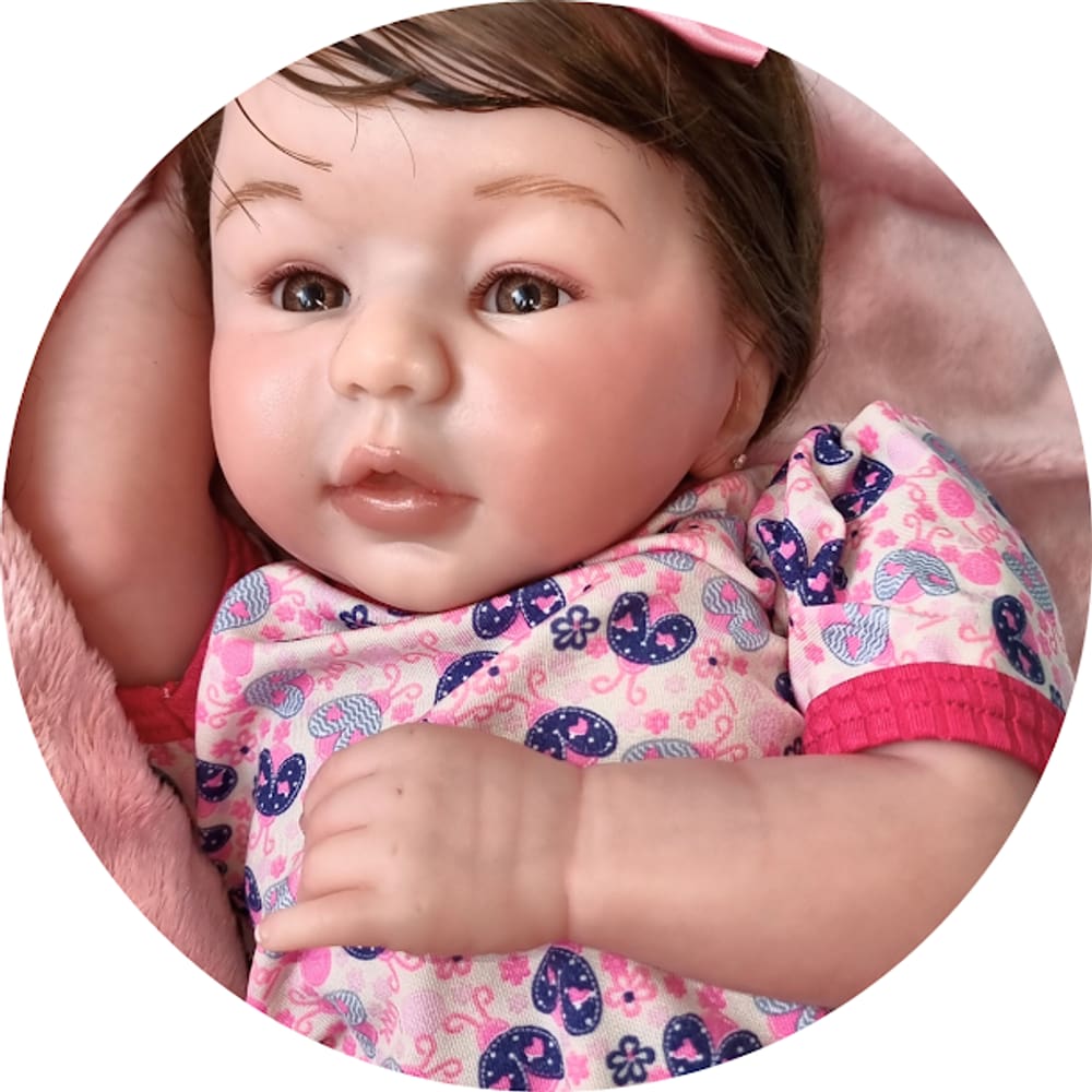 Boneca Bebe Reborn Realista Fofa com Roupa Azul e Itens Luxo