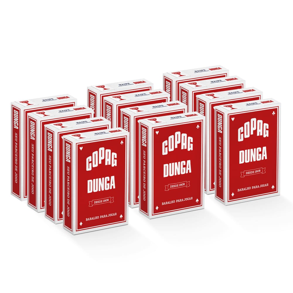 Kit 12 Unidades Baralho Dunga Vermelho