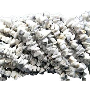 Fio Howlita White Natural Rolada Cascalho Furado a Laser90cm