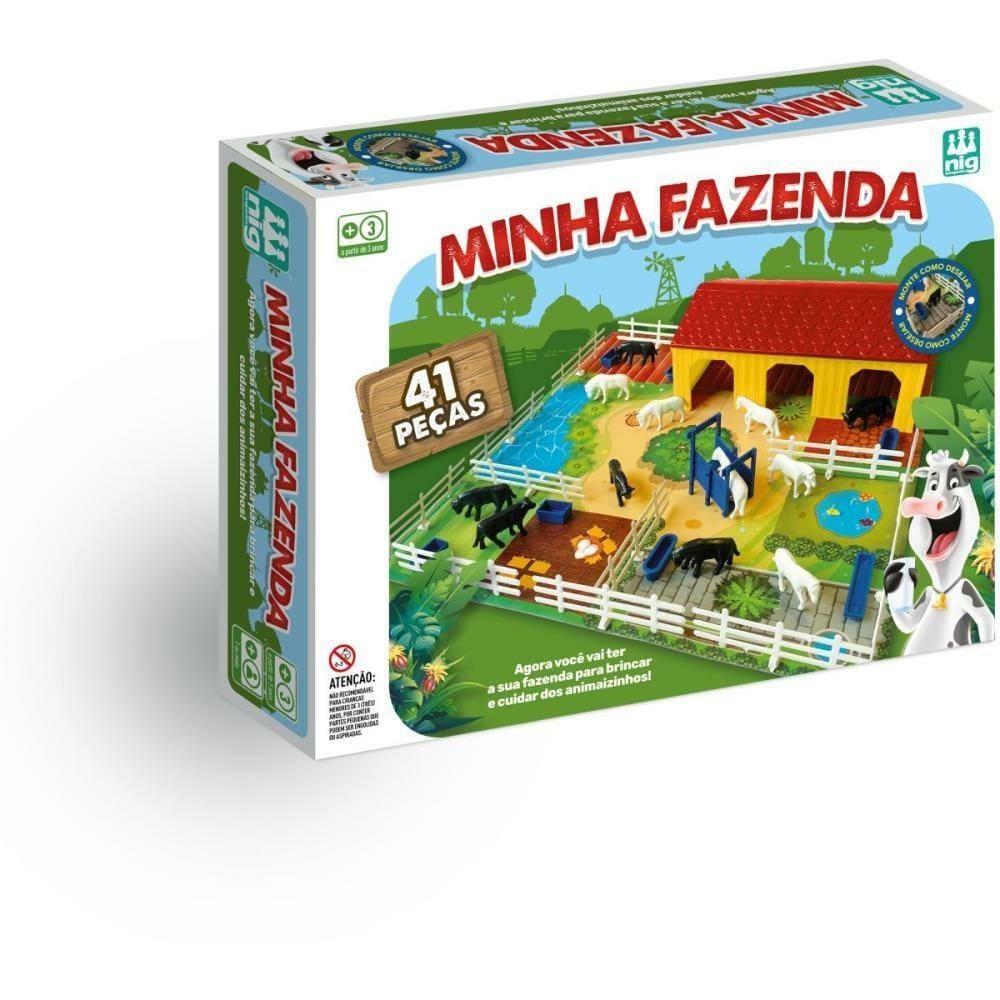 Jogo tabuleiro montar minha fazenda com 41 pecas