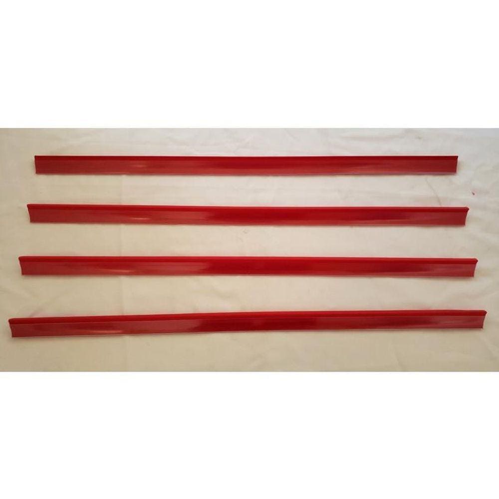 Porta Etiqueta Bandeja Gondola Lx 92 Cm Vermelho Kit Com 10