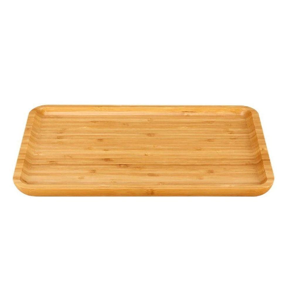 Petisqueira Bandeja Retangular De Bambu Multiúso 27x17cm