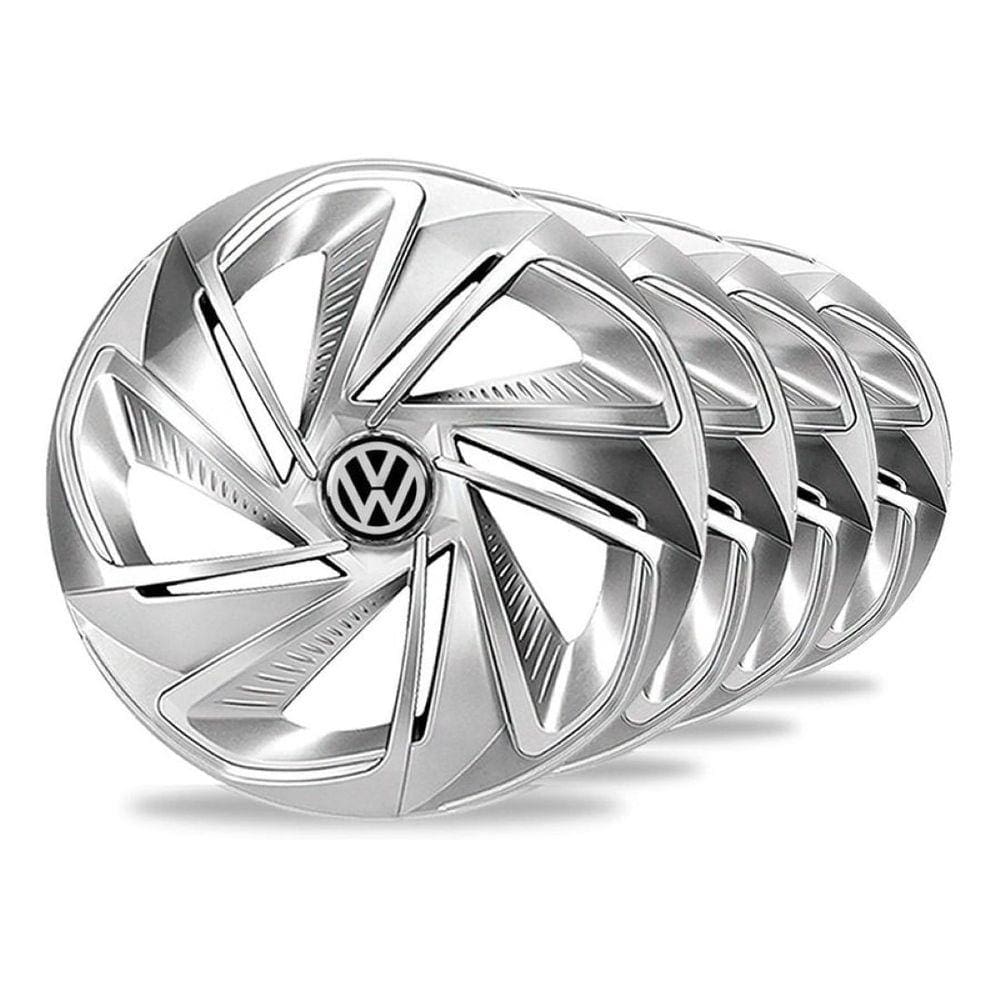 Jogo 4 Calotas Nitro Prata Aro 14 Vw Gol G1 G2 G3 G4 G5 Up
