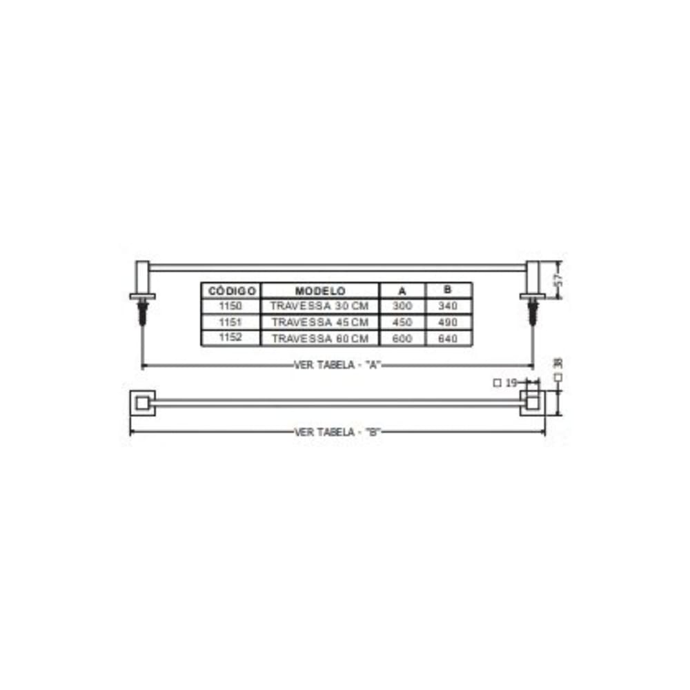 Toalheiro 60Cm Tirreno Ferrara Com Roseta Dourado 1152G