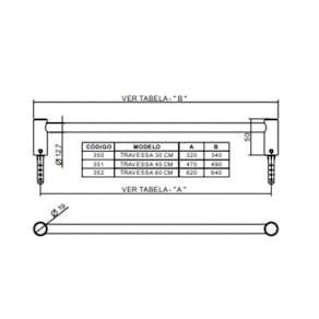 Toalheiro 30Cm Tirreno Verona Com Roseta Cromado 350 Cr