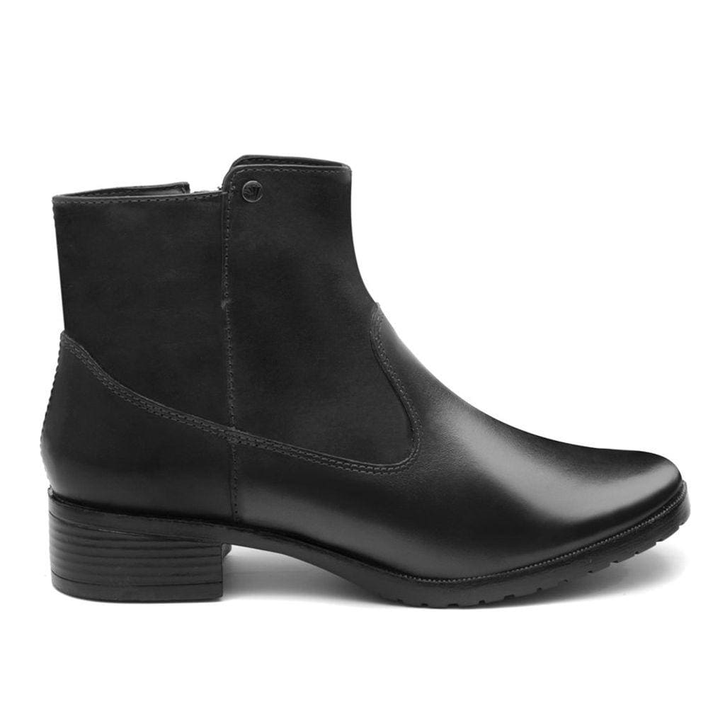 Bota Feminina Metropolitan Em Couro Preta