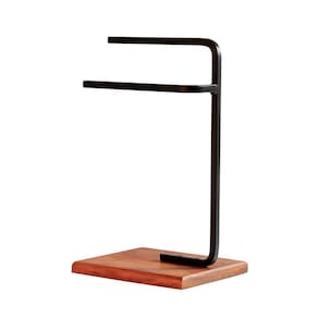 Porta Toalha De Rosto Para Pia Glam Base De Madeira D09 Preto - Mpozenato