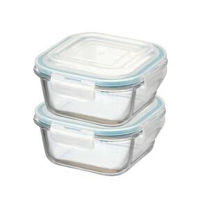 Kit Potes De Vidro Herméticos 2 Peças Quadrado 310Ml