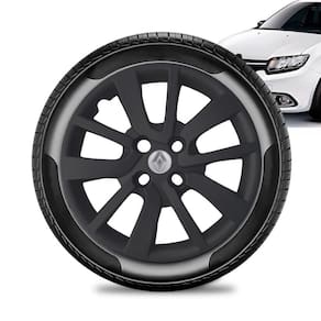 Calota Renault Logan aro 14 2014 15 16 20 Preta Fosca Prata