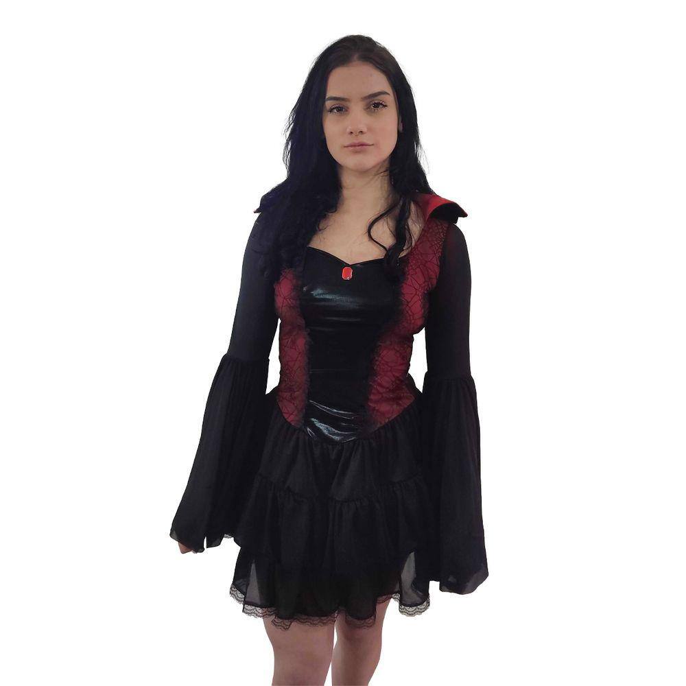 Fantasia de Halloween Infantil Feminina Vampira Marcelina Com Dentes no  Shoptime