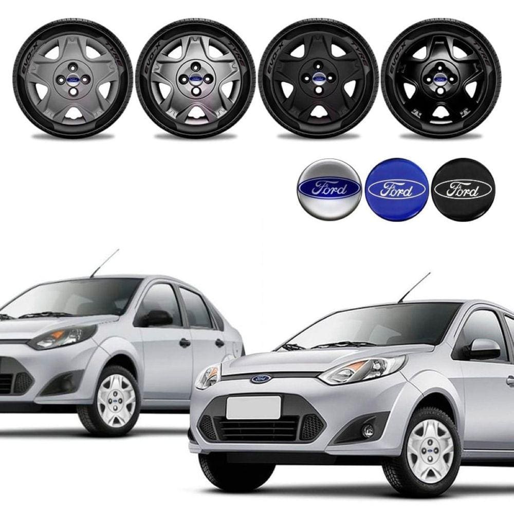Jogo calota Ford Fiesta Sedan Hatch 2010 11 12 13 14 Aro 14