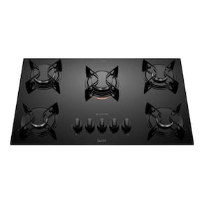 Cooktop 5 Bocas Atlas Preto com Mesa de Vidro U Top Bivolt