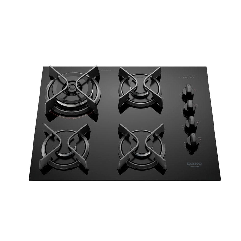Cooktop 4 Bocas Dako Mesa de Vidro e Tripla Chama Supreme Bivolt - Bivolt