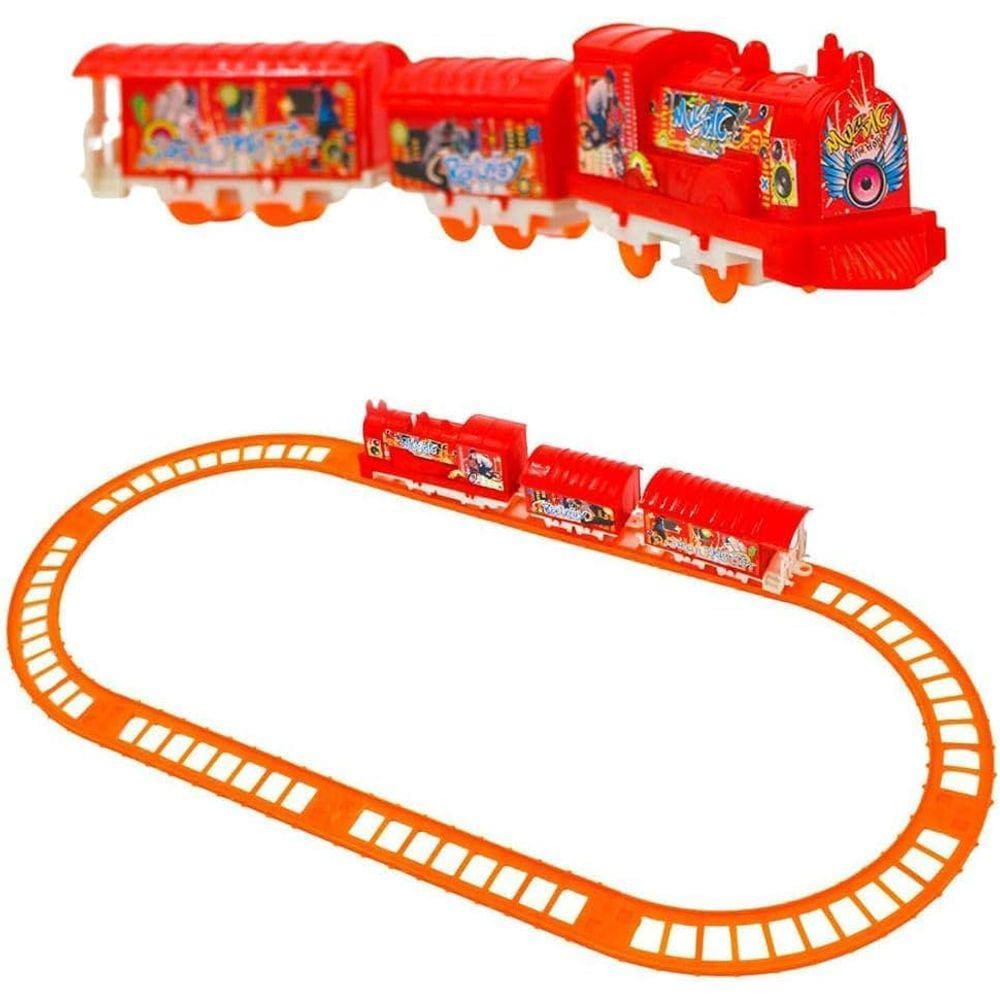 iHaHa Conjunto de Trem Trenzinho Eletrico 3 Carros e 10 Trilhos Preto -  Dular