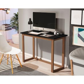 Escrivaninha Preta Bahamas 90cm Escritório Home Office