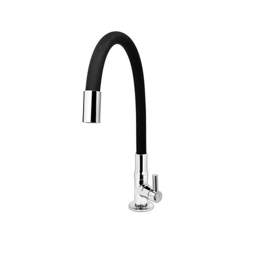 Torneira Gourmet Cozinha Flexível De Bancada Silicone Preto