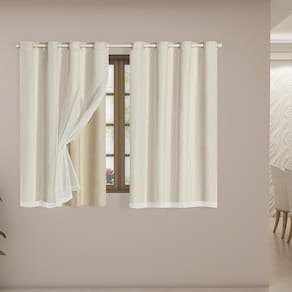 Cortina Blackout Voil 2,80X1,60 Corta Luz Sala Quarto Bege