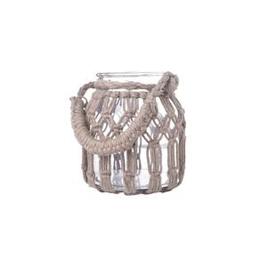 Vaso Em Vidro Com Fibra Sintética Bahamas L`Hermitage 21,5x23cm