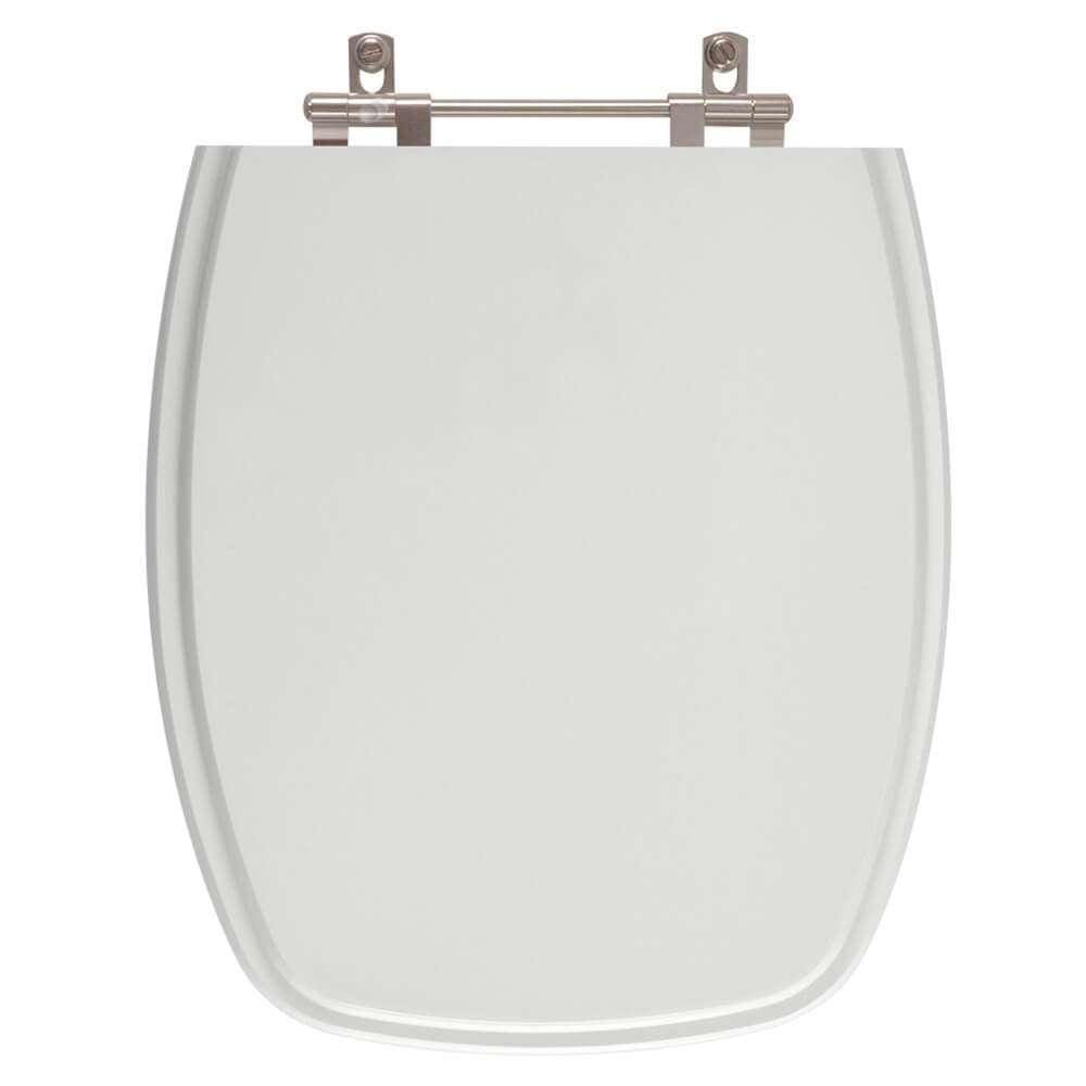 Assento Sanitário Poliester Amarilis Cinza Claro para vaso Fiori