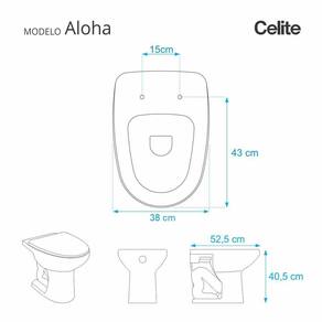 Assento Sanitario Fechamento Lento Aloha Branco Para Vaso Celite
