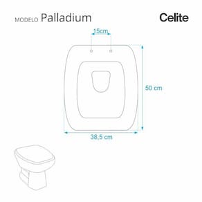Assento Sanitario Palladium Cinza Claro para vaso Celite