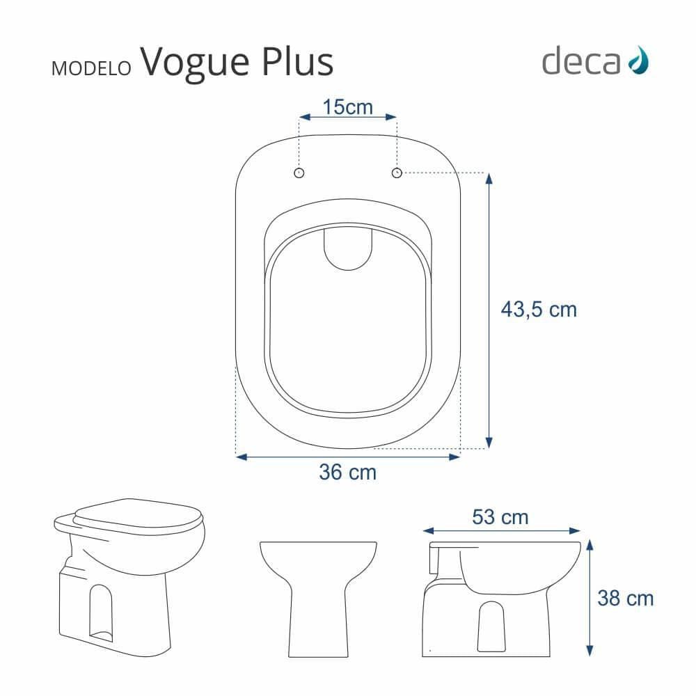 Assento Sanitario Fechamento Lento Vogue Plus Branco Para Louça Deca