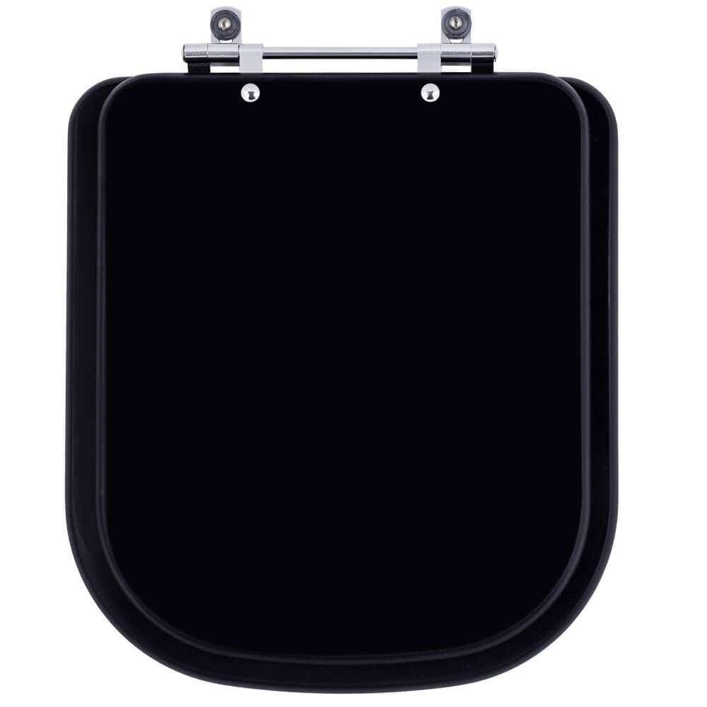 Assento Sanitário Piano Ébano Fosco (Preto Fosco) para vaso Deca