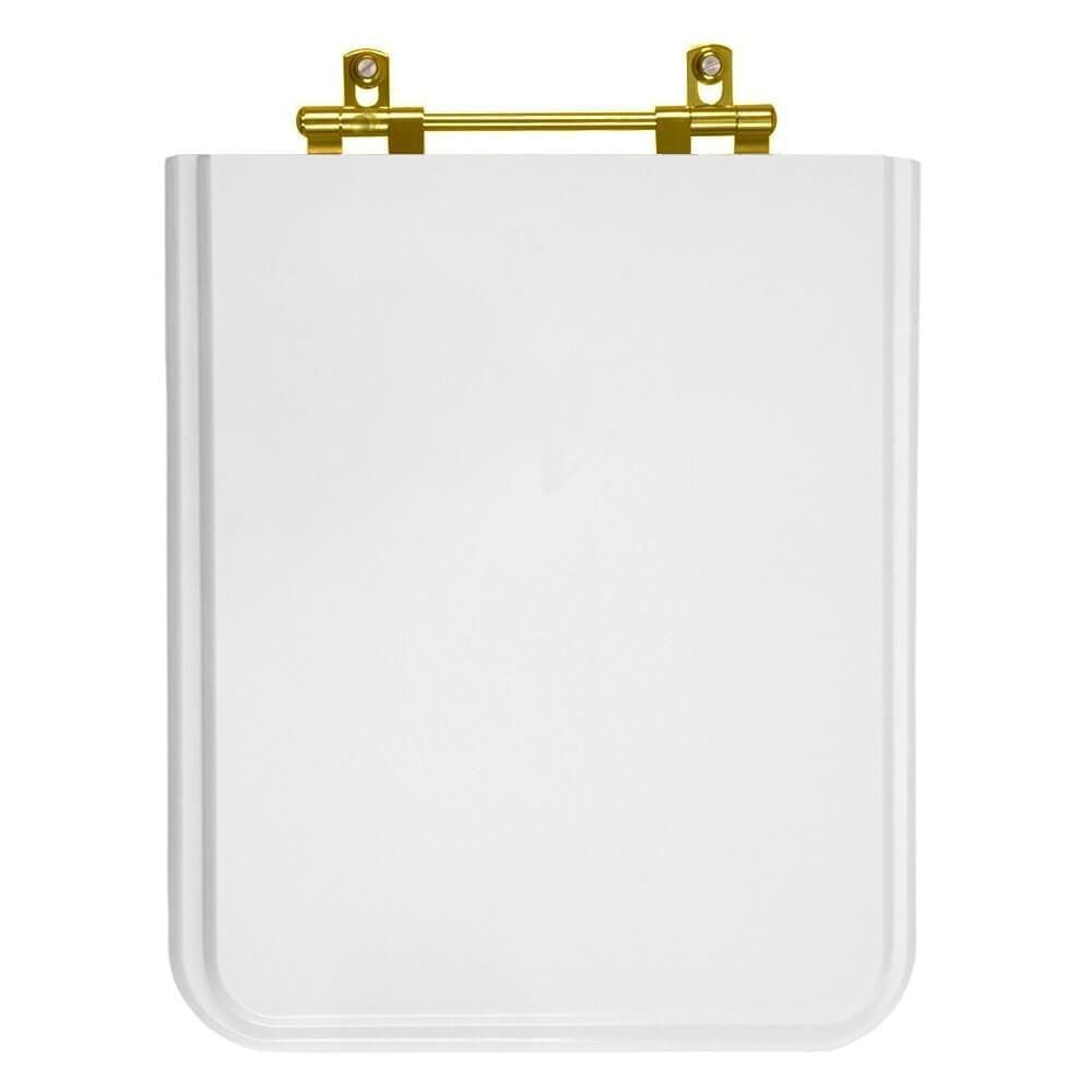 Assento Sanitario Square Branco Para Vaso Incepa Laufen Com Ferragem Dourada