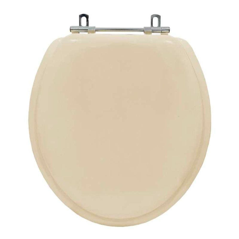 Assento Sanitário Almofadado Convencional / Oval Bege Claro para vaso Deca