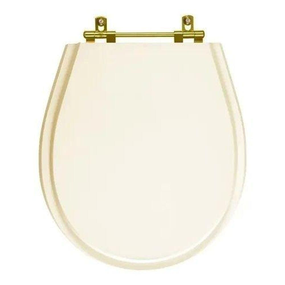 Assento Sanitário Avalon Bone Ferragem Dourada Para Ideal St