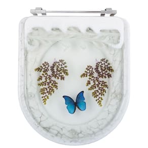 Assento Sanitário Decorado Calypso com Borboleta Azul para Vaso Incepa