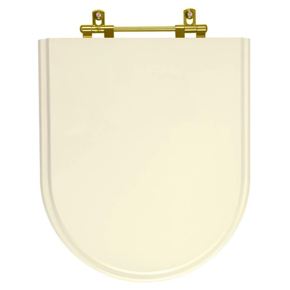 Assento Sanitário Belle Epoque Creme para vaso Deca Com Ferragem Dourada