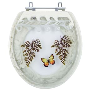 Assento Sanitario Poliester Decorado Borboleta Izy para vaso Deca