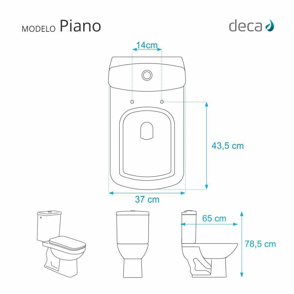 Assento Sanitário Poliester Piano Branco para vaso Deca