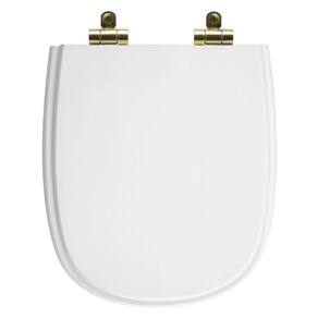 Assento Sanitário Poliéster Soft Close Sabatini Branco para vaso Icasa com Ferragem Dourada