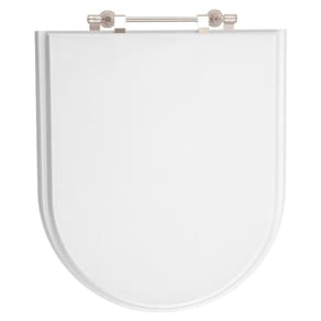 Assento Sanitário Poliéster Duomo Plus Branco para vaso Deca Com Ferragem Dourada