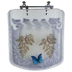 Tampa De Vaso Decorada Borboleta Lirio Branco para Fiori