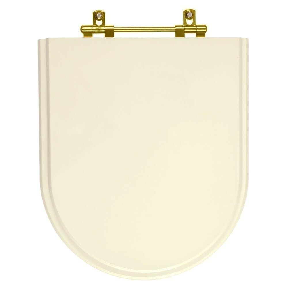 Assento Sanitario Duna Creme Para Vaso Deca Com Ferragem Dourada