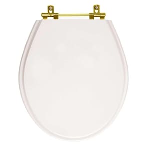 Assento Sanitário Poliéster Carina Branco para vaso Ideal Standard Com Ferragem Dourada
