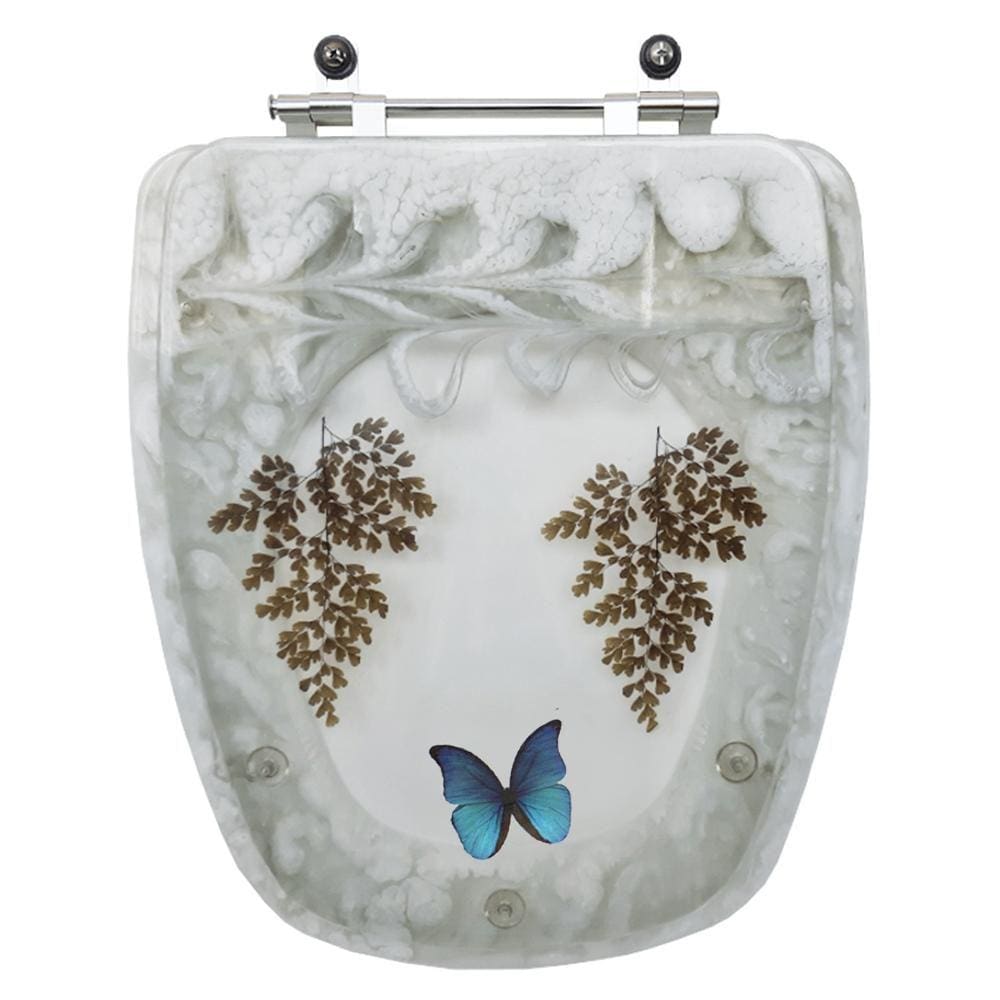Assento Sanitário Poliester Monte Carlo Marmorizado Avenca com Borboleta para Vaso Deca