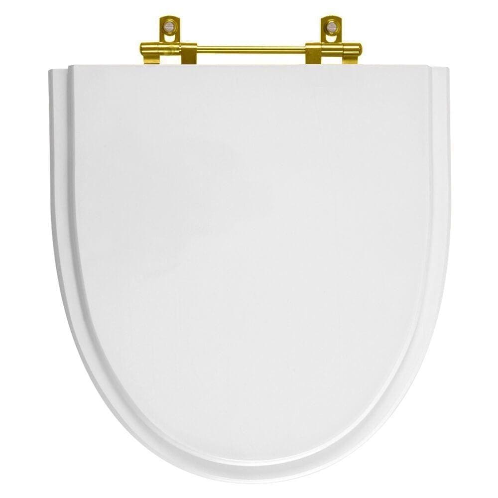 Assento Sanitário Studio Branco para vaso Incepa com Ferragem Dourada