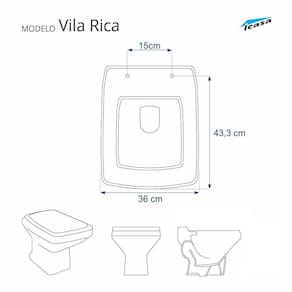 Tampa de Privada Vila Rica Ocre para louça Icasa 6lpf