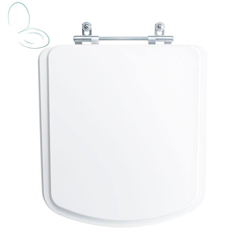 Tampa Vaso Sanitário Madeira Laqueada Lirio Branco para bacia Fiori