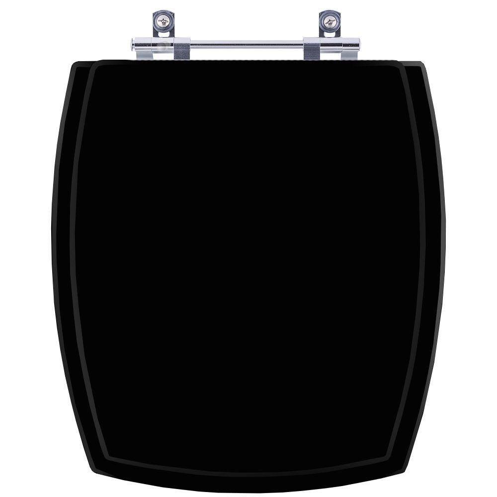 Tampa De Vaso Poliéster Anturius Preto Para Bacia Luzarte