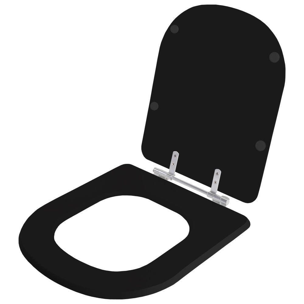 Assento Sanitário Poliéster Life Preto para vaso Celite