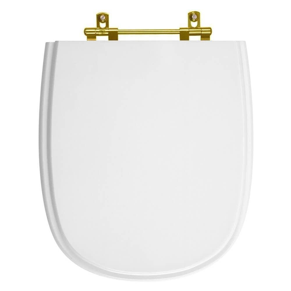 Tampa de Vaso Poliester Sabatini Branco para bacia Icasa Com Ferragem Dourada