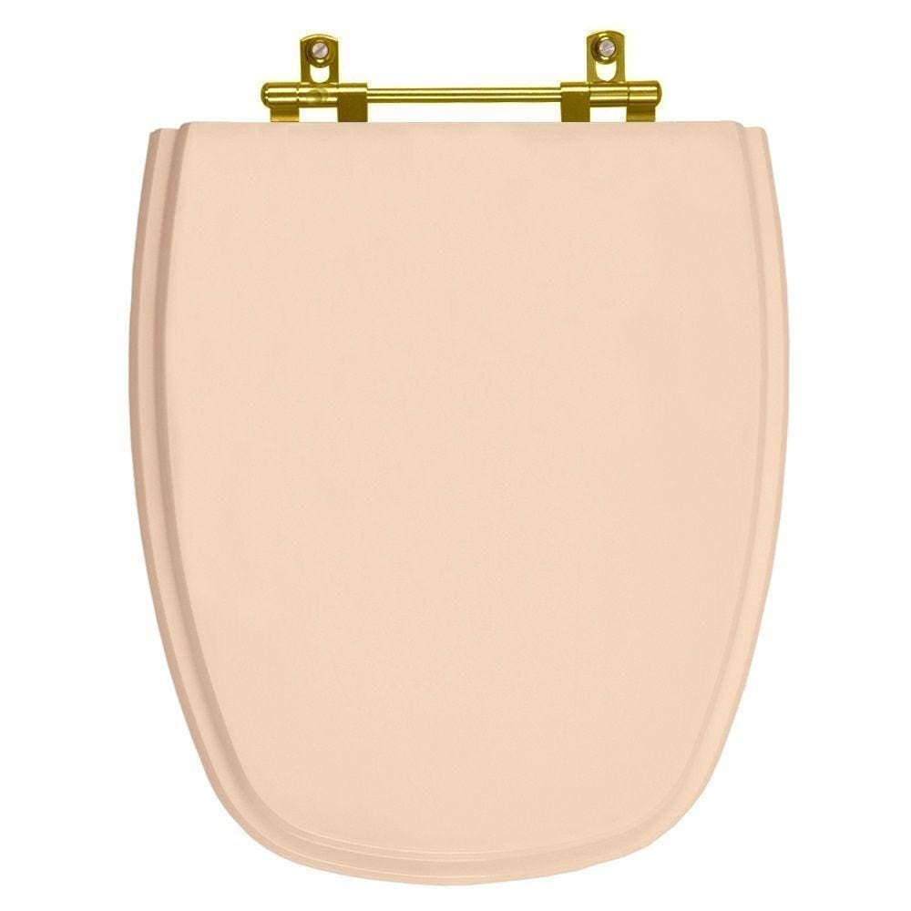 Tampa de Vaso Poliester Monte Carlo Rosa Floral para bacia Deca Com Ferragem Dourada
