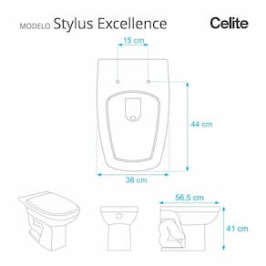 Assento Sanitário Poliester Stylus Excellence Preto P/celite