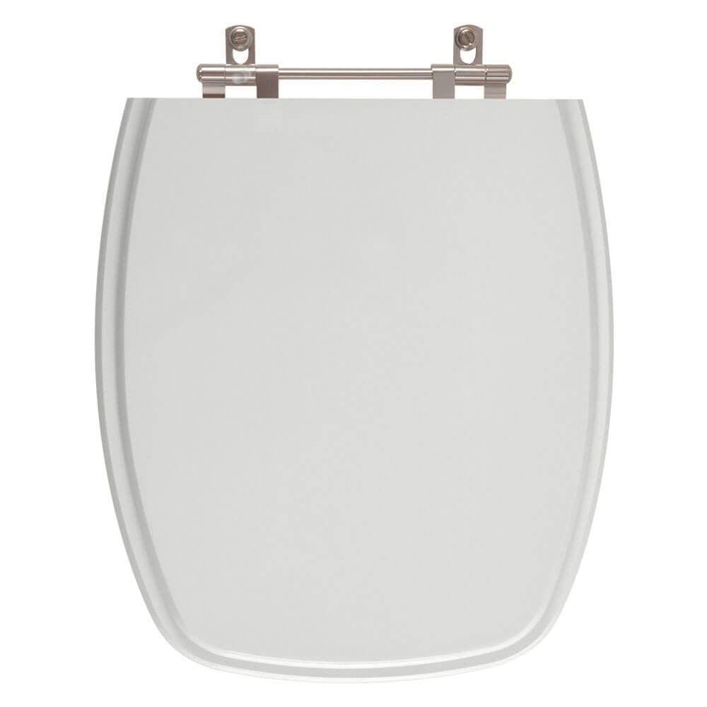 Assento Sanitário Poliéster Primula Plus Cinza Claro para vaso Fiori