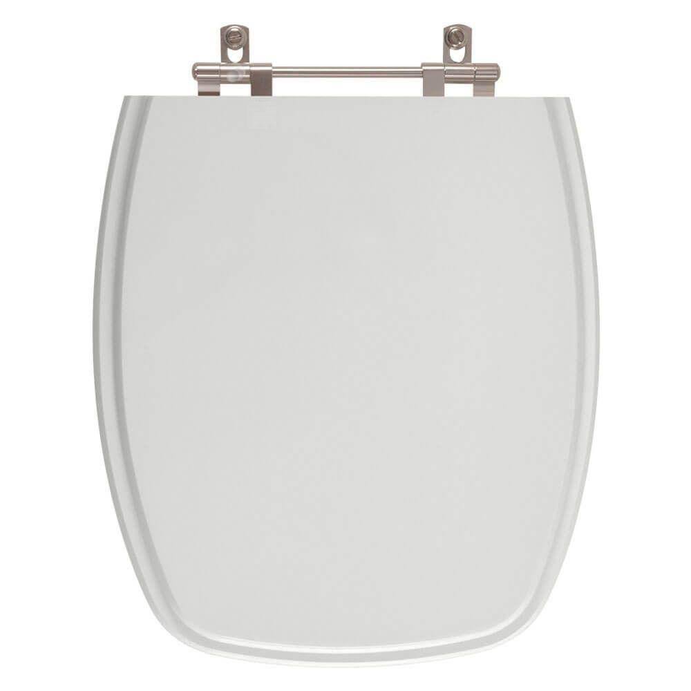 Tampa de Vaso Sanitário Poliéster Primula Plus Cinza Claro para bacia Fiori